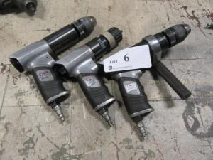 (3) Assorted Reversible Air Drills *100 Industrial Dr Adrian, MI 49221*