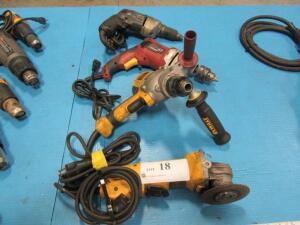 (4) Assorted Electric Drills/Electric Grinder *100 Industrial Dr Adrian, MI 49221*