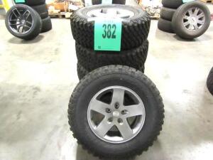 (4) BFGoodrich Tires Mud-Terrain T/A KM2 - Size: LT255/75R17 111/108Q w/Aluminum 17" Rims 5-Lug (Jeep) *100 Industrial Dr Adrian, MI 49221*