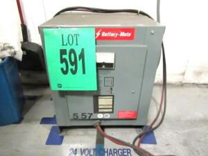 Hobart Battery-Mate Forklift Battery Charger; Model: 750H3-12; SN: 195CS04816; SPEC No. SP7199-001; AC Volts: 208/240/480; DC Volts: 24; *800 S Center