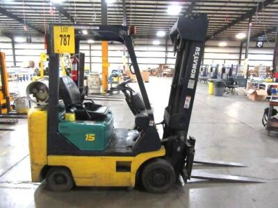 Komat'su LP Forklift Model: FG15STLP-16; SN: 603416A; Hours: 15230; Capacity: 2500 lb; Does NOT Come With Propane Tank; *800 S Center Street Adrian, M