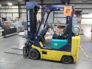 Komat'su LP Forklift Model: FG15STLP-16; SN: 603418A; Hours: 11775; Capacity: 2500 lb; Does NOT Come With Propane Tank; *800 S Center Street Adrian, M