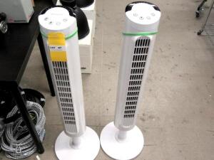 (2)HONEYWELL HYF023W COMFORT CONTROL TOWER FAN, WIDE AREA COOLING-WHT