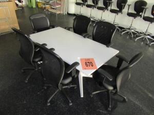 66'' X 36'' TABLE W/6 CHAIRS