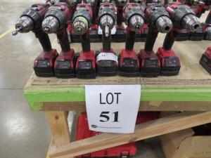 LOT OF 7 MILWAUKEE ELECTRIC DRILLS 18V W/ 4 CHARGERS ( 4650 OAKLEYS LN HENRICO, VA 23231)