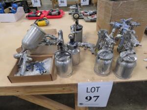 LOT OF (14) SPRAY GUNS (3) BINKS SPRAY GUNS, (7) ANESTI WATE SPRAY GUN AND (1) ACCU SPRAY ( 4650 OAKLEYS LN HENRICO, VA 23231)