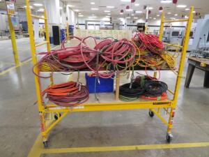 LOT OF ASST'D ELECTRIC CABLES, AIR HOSES W/ CARTS ( 4650 OAKLEYS LN HENRICO, VA 23231)