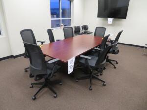 WOOD CONFERENCE TABLE W/ (8) OFFICE CHAIRS ( 2700 DISTRIBUTION DR HENRICO, VA 23231)