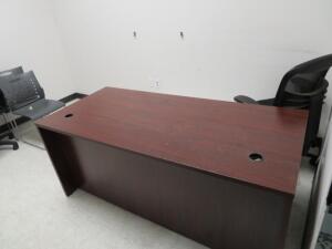 LOT OF ASST'D FURNITURE (2) WOOD TABLES, CONFERENCE TABLE, MICROWAVE, REFRIGERATOR AND RACKS (3910 TECHNOLOGY CT SANDSTON, VA 23150)