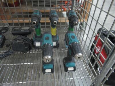 (5) MAKITA DRILL/DRIVERS, (6) ASSORTED MAKITA IMPACT DRIVERS, (5) MAKITA CHARGERS, (12) MAKITA BATTERIES