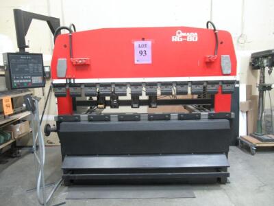 AMADA RG-80 80 TON PRESS BRAKE WITH NC9-EXII DIGITAL READ OUT (CNC)