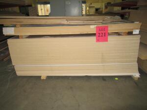 (LOT) (146) ASSORTED SHEETS OF PLYWOOD AND MDF