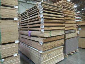 (LOT) (104) ASSORTED SHEETS OF MDF