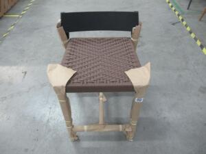 (NEW) (10) RATANA CAF? STOOLS WOVEN BLACK BROWN