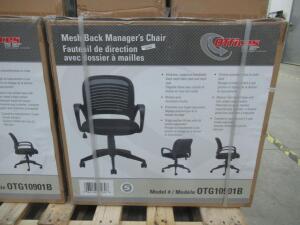 (NEW) (10) OFFICE TO GO BLACK MESH MANGERS OFFICE CHAIRS