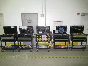 (5) US-GENERAL TOOL ROLLING CABINETS WITH ASSORTED TOOLS