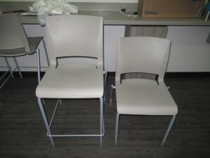 (6) SIT ON IT RIO LATTE SHELL STOOLS AND (8) SIT ON IT RIO LATTE SHELL CHAIRS