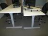 (LOT) (6) ASSORTED HEIGHT ADJUSTABLE DESKS WITH CHAIRS, WHITE BOARD TABLE WITH 4 STOOLS, STORAGE CABINETS - 2