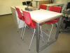 (LOT) (6) ASSORTED HEIGHT ADJUSTABLE DESKS WITH CHAIRS, WHITE BOARD TABLE WITH 4 STOOLS, STORAGE CABINETS - 6