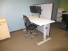 (LOT) (6) ASSORTED HEIGHT ADJUSTABLE DESKS WITH CHAIRS, FILE CABINETS, BOOKCASES, PANELS - 2
