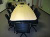12' FOOT CONFERENCE TABLE WITH 12 CHAIRS AND SMALL REFRIGERATOR - 2