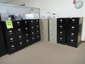 (9) ASSORTED FILE CABINETS AND (2) 5 DRAWER LATERALS