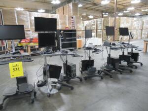 (7) ASSORTED MOBILE WORKSTATIONS, WITH COMPUTERS, MONITORS AND PRINTERS (MUST BE PICKED UP BY DECEMBER 16, 2019) (LOCATION 1415 75TH STREET SW, EVERET