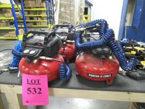 (4) PORTER CABLE 6 GALLON AIR COMPRESSORS (MUST BE PICKED UP BY DECEMBER 16, 2019) (LOCATION 1415 75TH STREET SW, EVERETT WA. 98203)