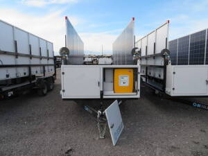 2016 SCT 20 Mobile Solar Generator from DC SOLAR (BROKEN DOOR HINGE)- Tag Number 8997Consists of:2 SMA ConvertersMidnight Classic controller2 x 48v Batteries10 Solar PanelsVIN:4HXSC1729GC183694Trailer Year: 2016Location: 7000 Las Vegas Blvd. North, Las Ve