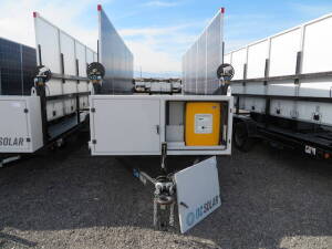 2016 SCT 20 Mobile Solar Generator from DC SOLAR (BROKEN DOOR HINGE)- Tag Number 9184Consists of:2 SMA ConvertersMidnight Classic controller2 x 48v Batteries10 Solar PanelsVIN:4HXSC1726GC183572Trailer Year: 2016Location: 7000 Las Vegas Blvd. North, Las Ve