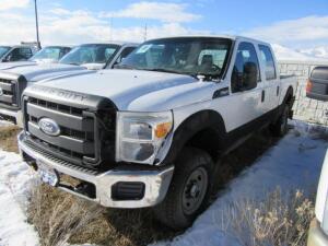 TRUCK 11 FORD F250 CREW CAB, FLATBED, VIN# 1FT7W2B64BEC36909 MILES 125,291