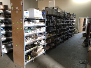 Lot of Asst. Parts Inventory Including Shelving, Parts, Filters, Fittings, Air Suspension, Parts Bin, etc. Located at 310-2nd Ave. Fox Creek, AB T0H 1P0