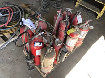 Pallet of Asst. (12) Fire Extinguishers Located at 310-2nd Ave. Fox Creek, AB T0H 1P0