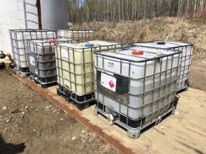 Lot of Asst. Chemical Storage Totes, Barrels etc. Located at 310-2nd Ave. Fox Creek, AB T0H 1P0