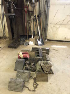 Lot of Asst. Chock Blocks, Shovels, Snow Shovels, Stand, Extension Cords, etc. Located at 310-2nd Ave. Fox Creek, AB T0H 1P0