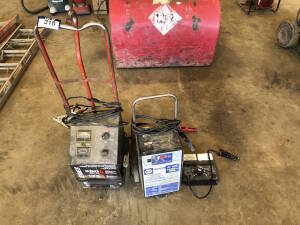 Lot of (2) Asst. Battery Chargers and (1) Battery Tester Located at 310-2nd Ave. Fox Creek, AB T0H 1P0