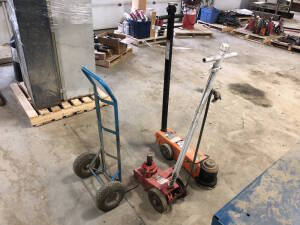 Lot of (2) Asst Floor Jacks and 2-Wheel Dolly Located at 2020 1st Ave. Edson, AB, T7E 1T8