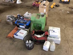 Lot of Asst. Safety Equipment including Emergency Eye Wash Station, First Aid Kits, Safety Glasses, etc. Located at 5603-50 Ave. Warburg, AB T0C 2T0