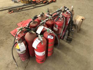 Lot of Approx. (15) Fire Extinguishers Located at 5603-50 Ave. Warburg, AB T0C 2T0