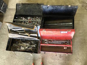 Lot of (4) Tool Boxes w/ Asst. Hand Tools Located at 5603-50 Ave. Warburg, AB T0C 2T0