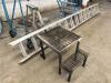 Lot of Warehouse Stairs, Aluminum Extension Ladder, Step Stool, etc. Located at 5603-50 Ave. Warburg, AB T0C 2T0 - 4