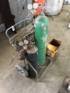 Oxy/Acetylene Cart w/ Torch, Hoses, Gauges, etc. (Bottles Not Included) Located at 5603-50 Ave. Warburg, AB T0C 2T0