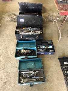 Lot of (4) Tool Boxes w/ Asst. Hand Tools Located at 5603-50 Ave. Warburg, AB T0C 2T0