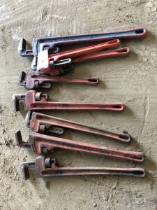 Lot of (8) Asst. Steel Pipe Wrenches Located at 5603-50 Ave. Warburg, AB T0C 2T0