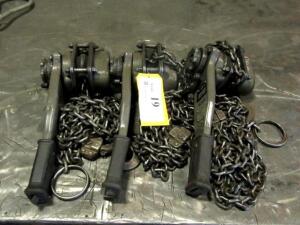 LOT OF 3 JET 3/4 TON LEVER CHAIN HOISTS