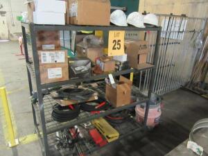 ASST'D PARTS,TOOLS, SUPPLIES AND RACK