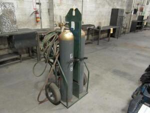 2 CYLINDERS HOIST HOOK WELDIG CART WITH CYLINDERS AND HOSES