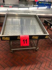 Stainless Steel 4' x 4' Ice Table Open Seafood Merchandiser