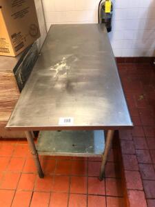 Stainless Steel Table 6'L x 30"W x 32.5"H