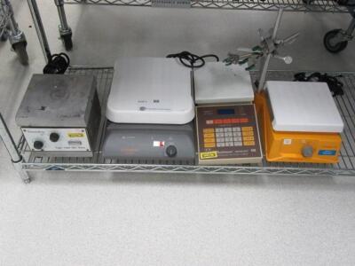 LOT (QTY.4) ASST'D HOT PLATES, (1) THERMOLYNE 1000, (1) THERMOLYNE CIMAREC 2, (1) CORNING PC-600D, (1) WHATMAN 440